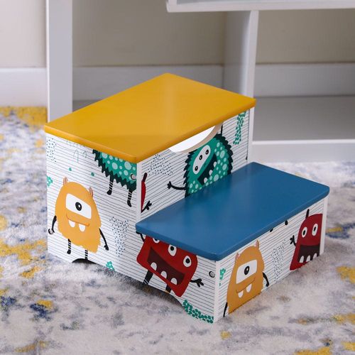 Monster Step Stool with Storage - Multicolor