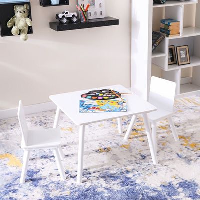 Toddler 1+2 Kids Table and Chair Set - White