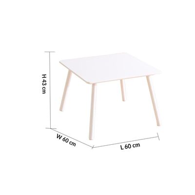 Toddler 1+2 Kids Table and Chair Set - White