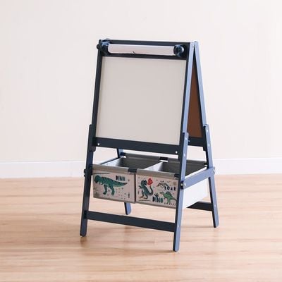 Dino Chalkboard with Toy Bin and Paper Roll - Grey
