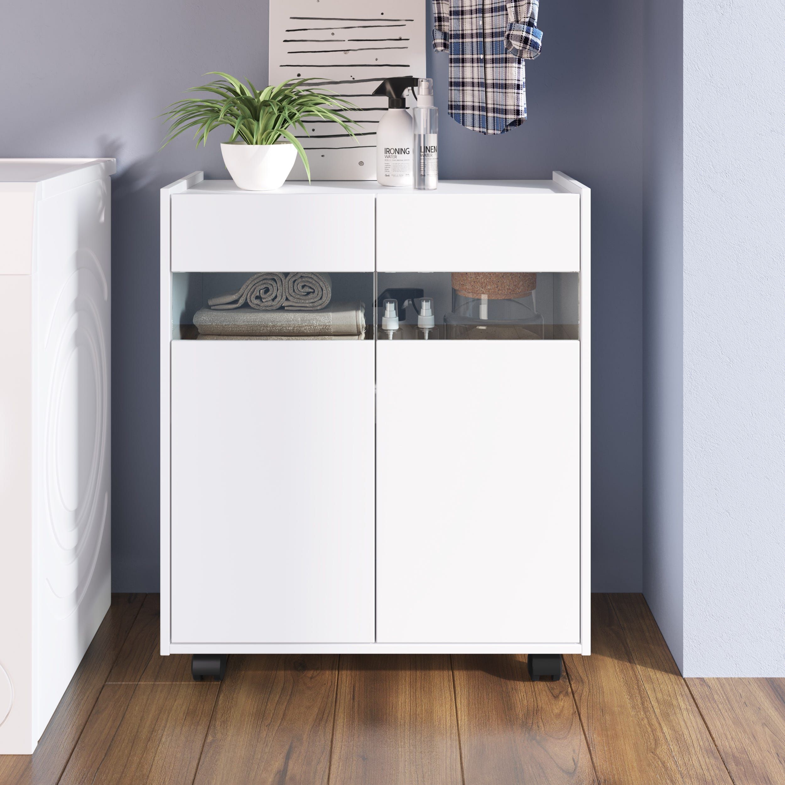 Wood 2024 laundry cabinet