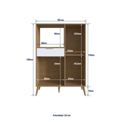 Latias 2-Door Kitchen Cabinet - White/Oak - With 2-Year Warranty