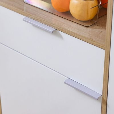 Latias 2-Door Kitchen Cabinet - White/Oak - With 2-Year Warranty