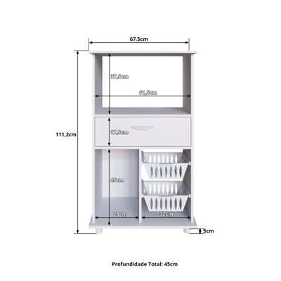 Wooper Fruit Cabinet - White - With 2-Year Warranty