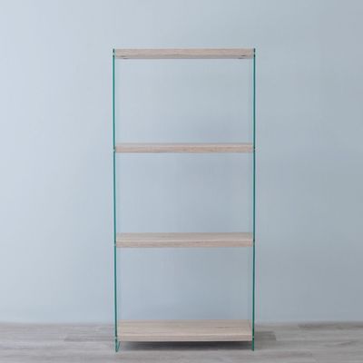 Glanz Display Shelf - Sonoma/Glass - With 2-Year Warranty
