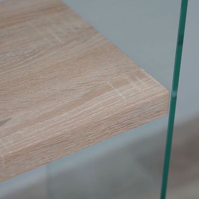 Glanz Display Shelf - Sonoma/Glass - With 2-Year Warranty