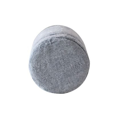 Donny Fur Pouf - Grey - 35x35x42 cm - With 2-Year Warranty