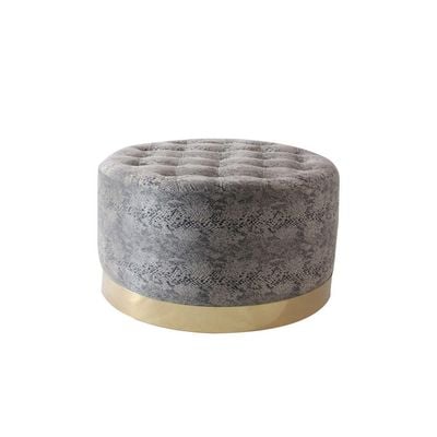 Laxa Snake Button Pouf - Snake Print/Golden - With 2-Year Warranty 