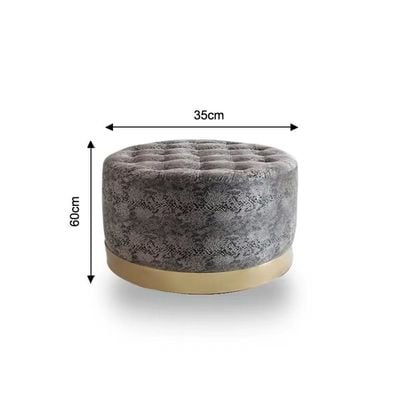 Laxa Snake Button Pouf - Snake Print/Golden - With 2-Year Warranty 