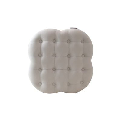 Elvira Flower Button Stool - White/Gold - 45x45x45 cm - With 2-Year Warranty