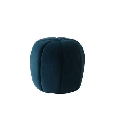 Phupa Velvet Pumpkin Pouf - 44x44x42 cm - Royal Blue - With 2-Year Warranty