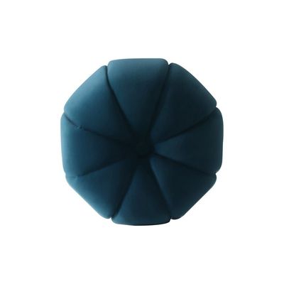 Phupa Velvet Pumpkin Pouf - 44x44x42 cm - Royal Blue - With 2-Year Warranty