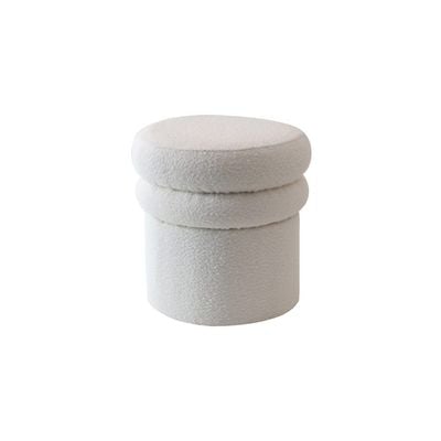 Thawin Fabric Pouf - White - With 2-Year Warranty