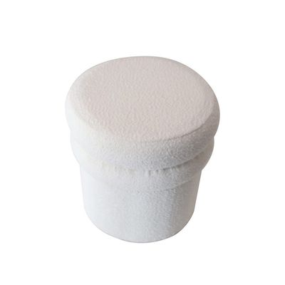 Thawin Fabric Pouf - White - With 2-Year Warranty