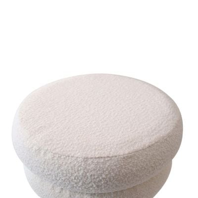 Thawin Fabric Pouf - White - With 2-Year Warranty