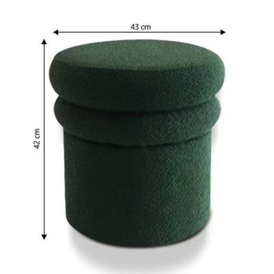 Thawin Fabric Pouf - Green - 43x43x42 cm - With 2-Year Warranty