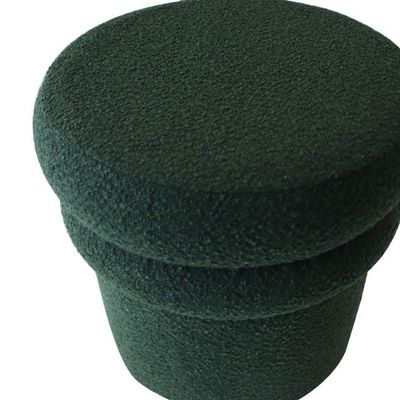 Thawin Fabric Pouf - Green - 43x43x42 cm - With 2-Year Warranty