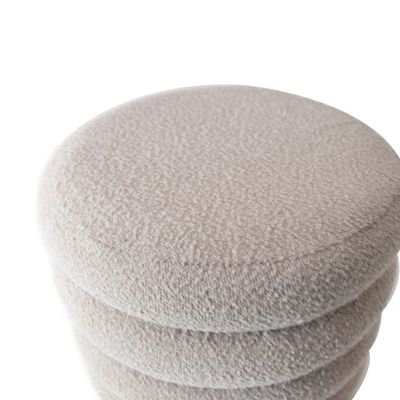 Tess 5-Layer Round Fabric Pouf - Grey - 44x44x44 cm - With 2-Year Warranty