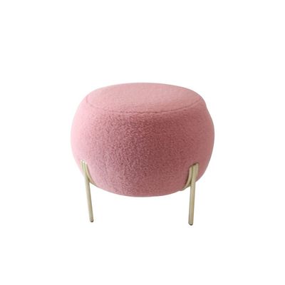 Gyo Cashmere Ball Pouf - Pink/Golden - With 2-Year Warranty