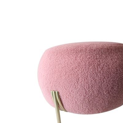 Gyo Cashmere Ball Pouf - Pink/Golden - With 2-Year Warranty