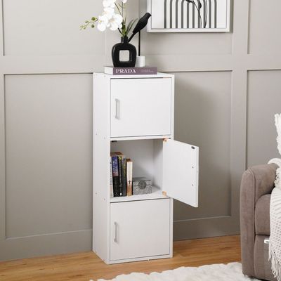 Carlotta 3-Door Storage Cabinet - White - With 2-Year Warranty