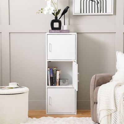 Carlotta 3-Door Storage Cabinet - White - With 2-Year Warranty