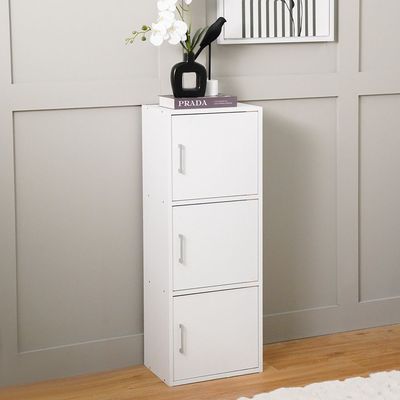 Carlotta 3-Door Storage Cabinet - White - With 2-Year Warranty