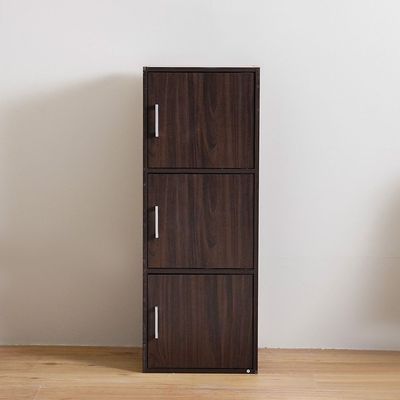 Carlotta 3-Door Storage Cabinet - Walnut - With 2-Year Warranty