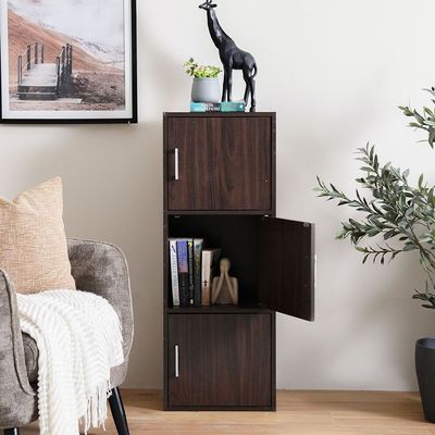 Carlotta 3-Door Storage Cabinet - Walnut - With 2-Year Warranty