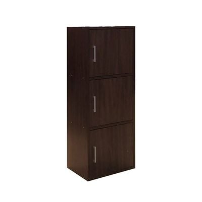 Carlotta 3-Door Storage Cabinet - Walnut - With 2-Year Warranty