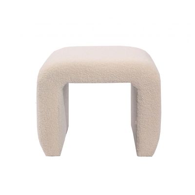 Bowen Boucle Fabric Stool - Cream - With 2-Year Warranty