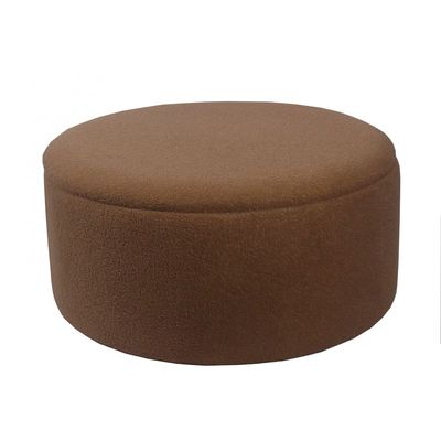 Edlyn Boucle Fabric Storage Ottoman - Light Brown - With 2-Year Warranty