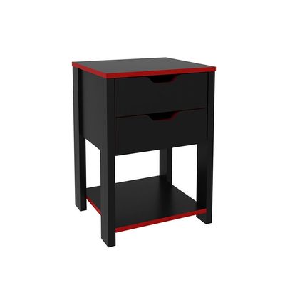 Atlaz Storage Cabinet with 2 Drawers - Red/Black - With 2-Year Warranty