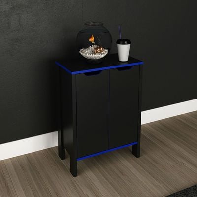 Atlaz Storage Cabinet with 2 Doors - Blue/Black - With 2-Year Warranty