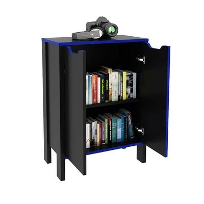 Atlaz Storage Cabinet with 2 Doors - Blue/Black - With 2-Year Warranty