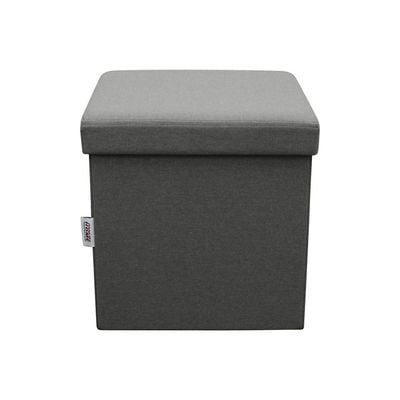 Panny Folding Storage Ottoman with Side Pockets - Grey