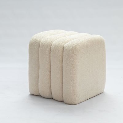 Odin Square Ottoman - Cream - With 2-Year Warranty