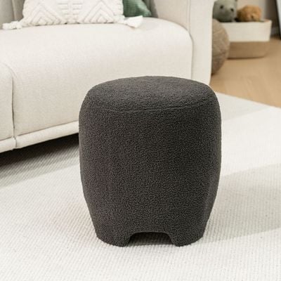 Lunna Round Ottoman - Grey - With 2-Year Warranty