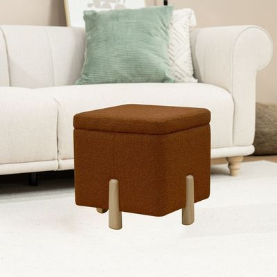 Mirana Square Storage Ottoman - Brown - With 2-Year Warranty