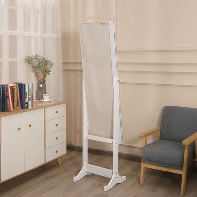 Casias Free- Standing Jewelry Cabinet with Mirror - White - With 2-Year Warranty