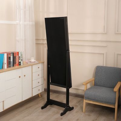 Odny Free-Standing Jewelry Cabinet with Mirror - Black - With 2-Year Warranty