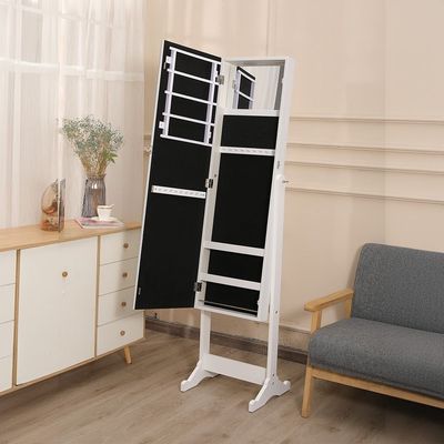 Maura Free-Standing Jewelry Cabinet with Mirror - White - With 2-Year Warranty