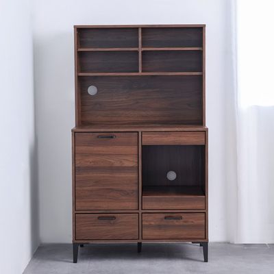 Dakar Multipurpose Cabinet with Hutch – Walnut/Brown - With 2-Year Warranty