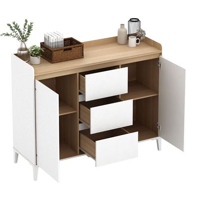 Estonia  Multipurpose Cabinet 2 Doors & 3 Drawers - White / Oak