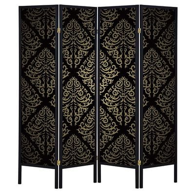 Wally 4 Panel Divider - Black Pattern