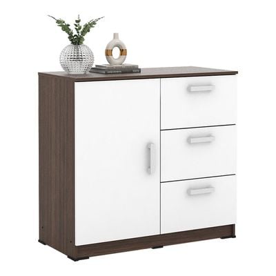 Alba Multipurpose Cabinet w/ 1 Door and 3 Drawers - Walnut/White