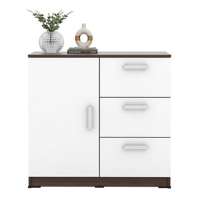 Alba Multipurpose Cabinet w/ 1 Door and 3 Drawers - Walnut/White