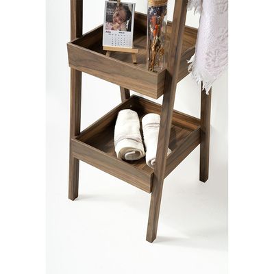 Wasser 3 Layer Storage Tray with Mirror - Walnut 