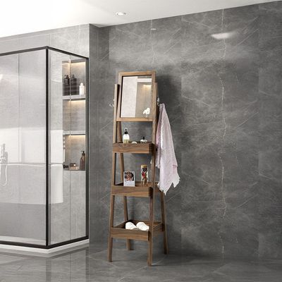 Wasser 3 Layer Storage Tray with Mirror - Walnut 