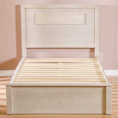 Ryan 120X200 Single Bed - White Washed
